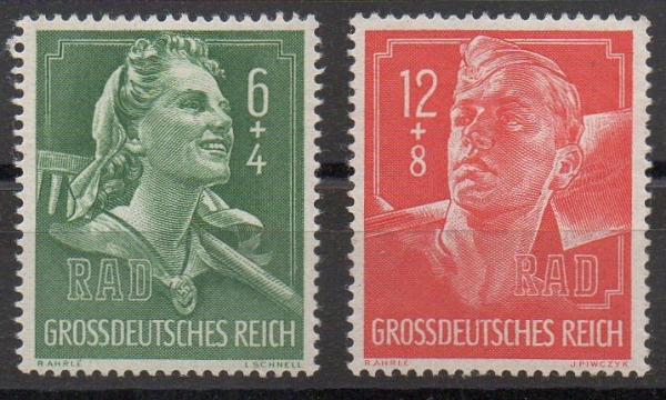 Michel Nr. 894 - 895 Reichsarbeitsdienstes postfrisch.